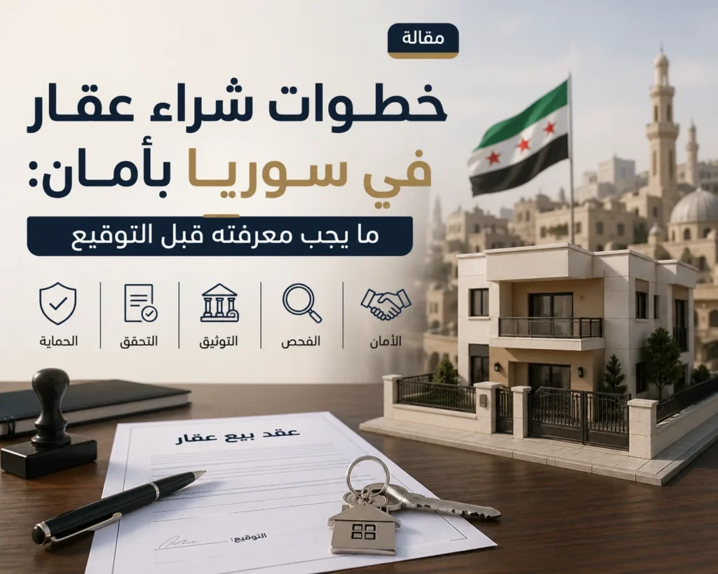 خطوات شراء عقار في سوريا بأمان: ما يجب معرفته قبل التوقيع