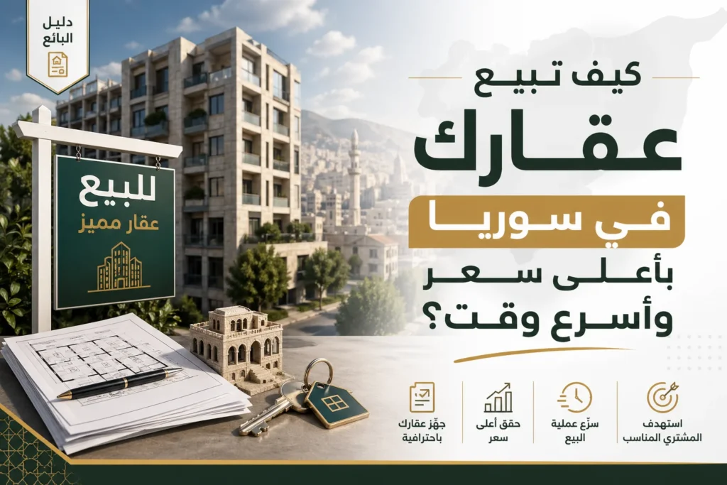 كيف تبيع عقارك في سوريا بأعلى سعر وأسرع وقت؟
