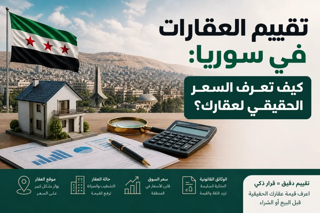 كيف تعرف السعر الحقيقي لعقارك تقييم العقارات في سوريا