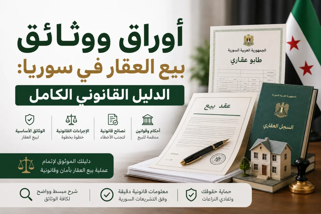 أوراق ووثائق بيع العقار في سوريا الدليل القانوني الكامل