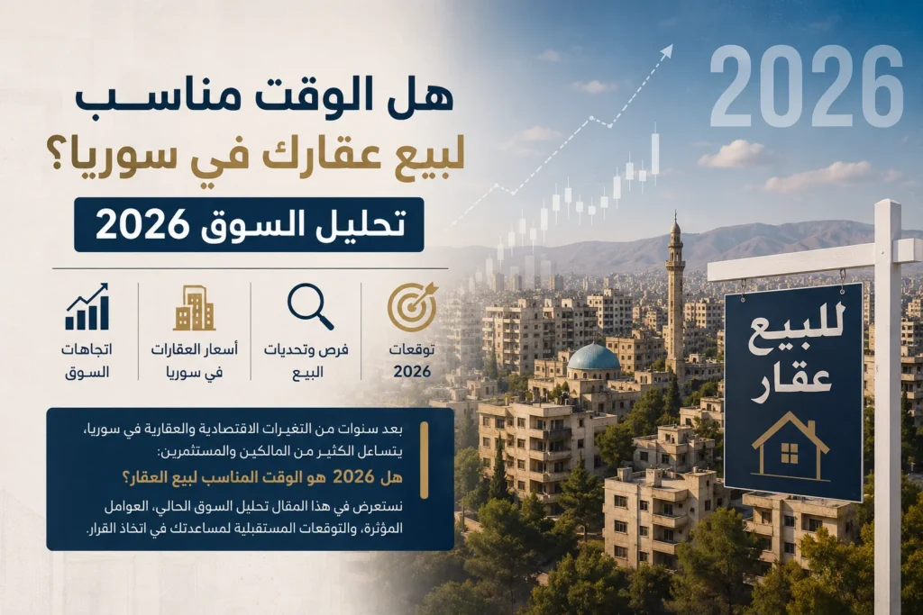 هل الوقت مناسب لبيع عقارك في سوريا؟ تحليل السوق 2026