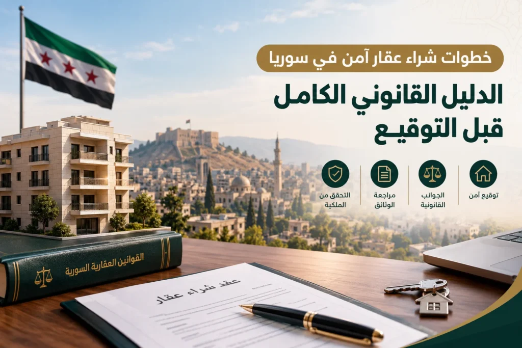 شراء عقار آمن في سوريا 2026 الدليل القانوني الكامل